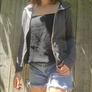 Grey zip up hoodie